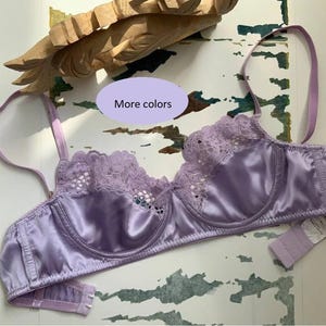 Silk Bra, Satin Bra, Bra Set, Natural Silk Bra, Silky Bra, Silk and Lace Bra, Women Bra