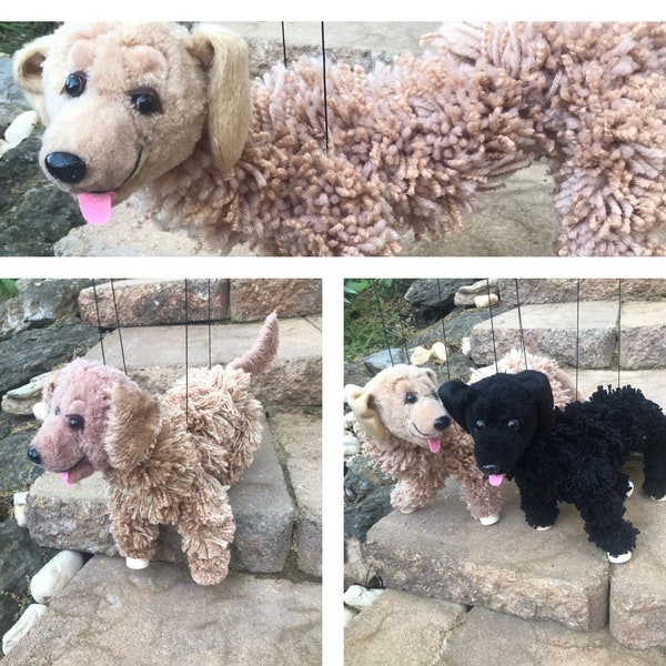 Very high quality Golden retriever and Labrador Dog puppets marionettes
