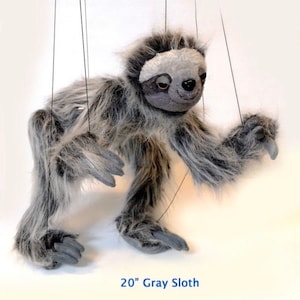 Gray and Brown sloth puppets