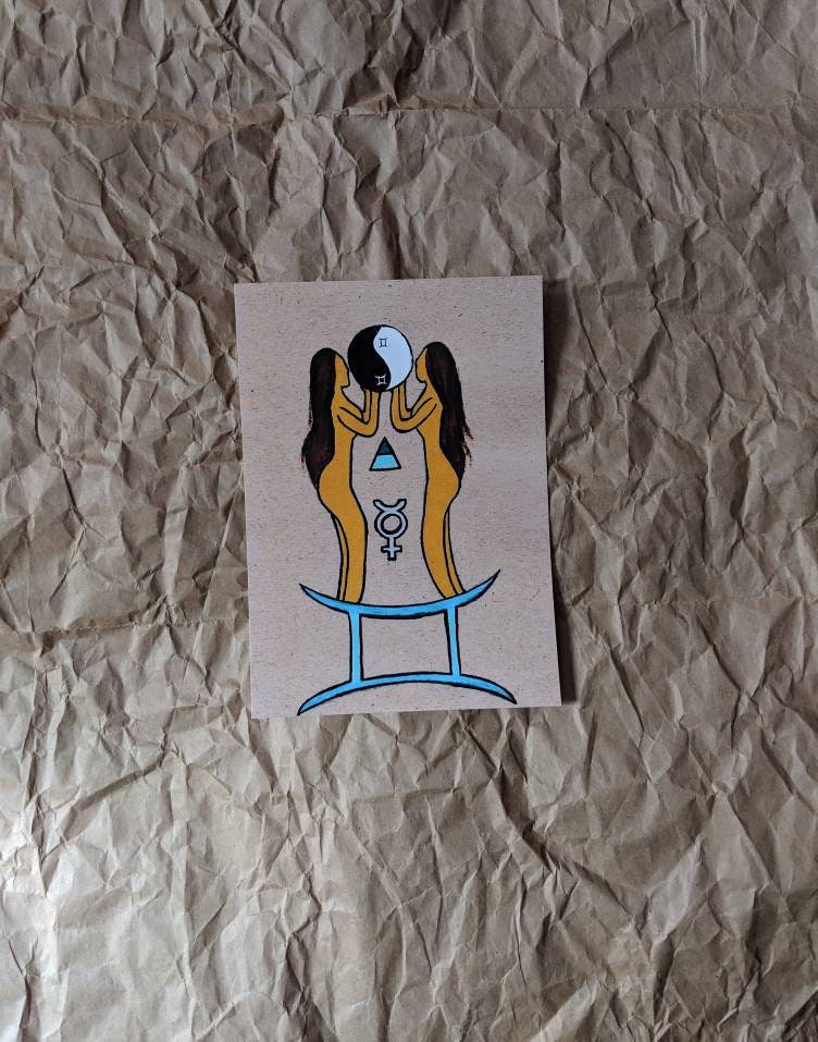 Gemini Original Art Gemini Home Decor Gemini Wall Decor Etsy