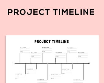 Project Management Milestone Timeline Charts and Project Planner Spreadsheet Editable template, for digital download