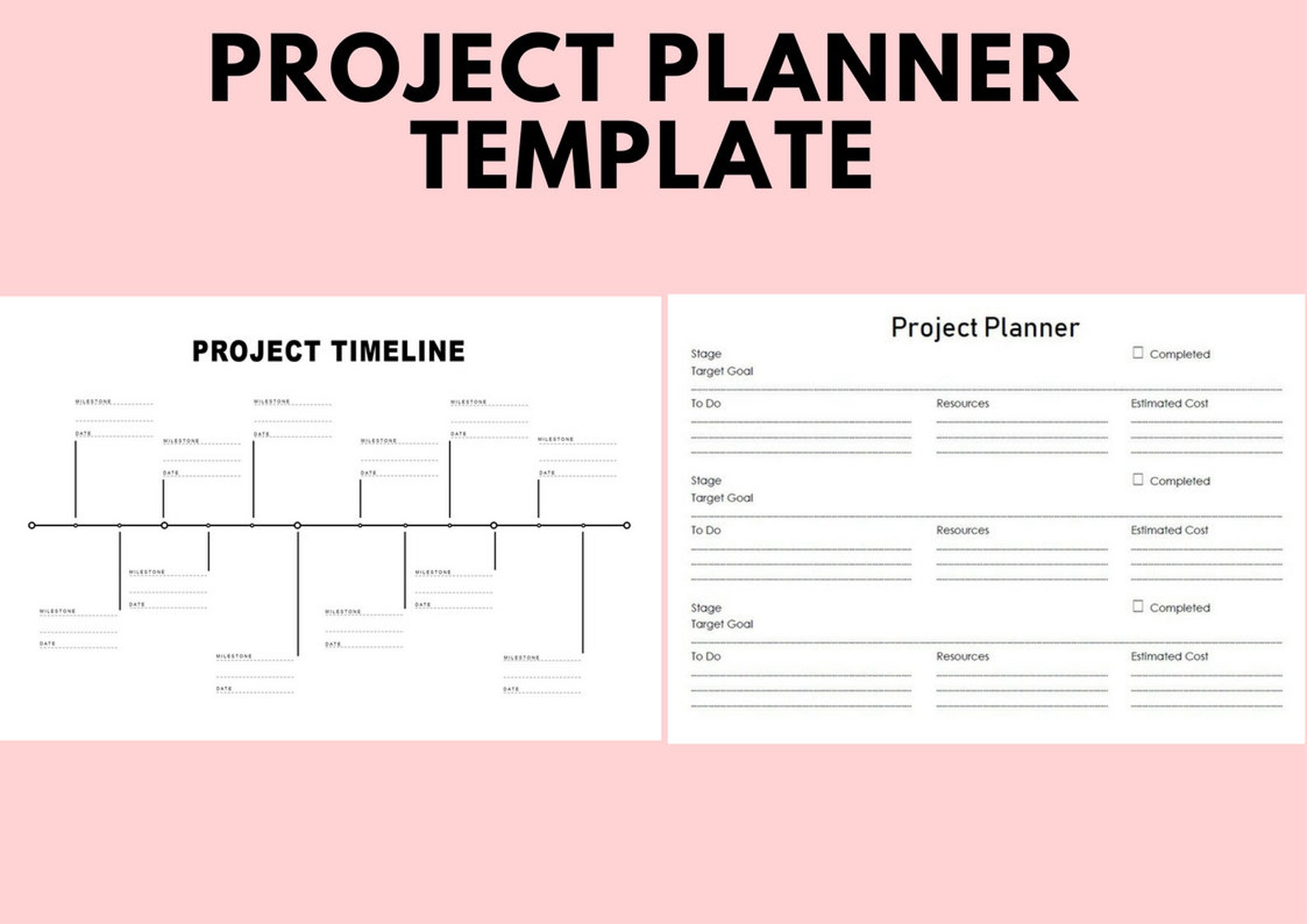 Project Management Milestone Timeline Charts And Project Etsy Project Management Milestone Timeline Charts And Project Etsy