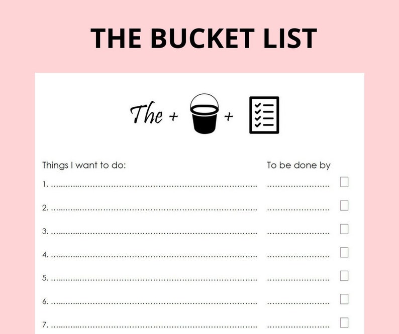 Printable Portrait Bucket List Travel Bucket List Life Etsy