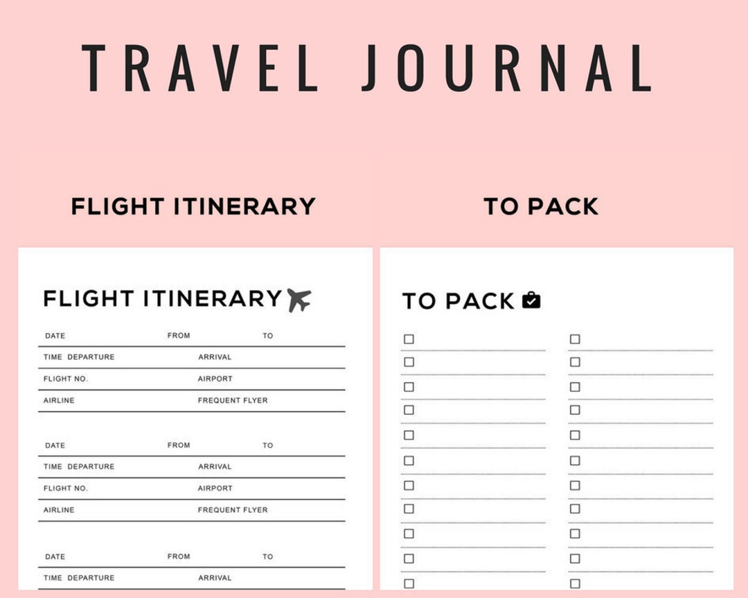 Travel Holiday Trip Planner Itinerary Planner Accommodation - Etsy