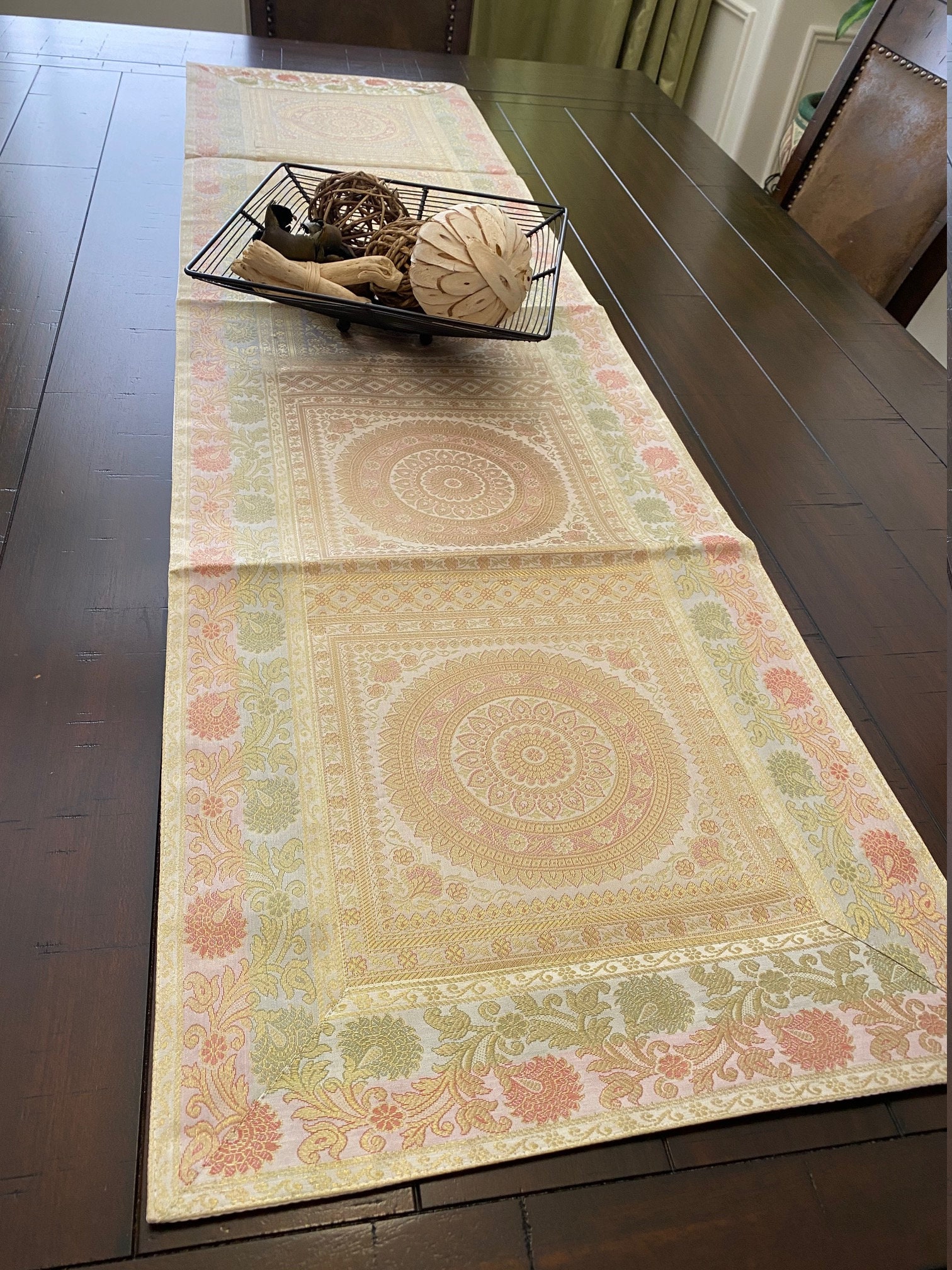 Table Runner/ wall Tapestry Brocade Art Silk Beautiful Etsy