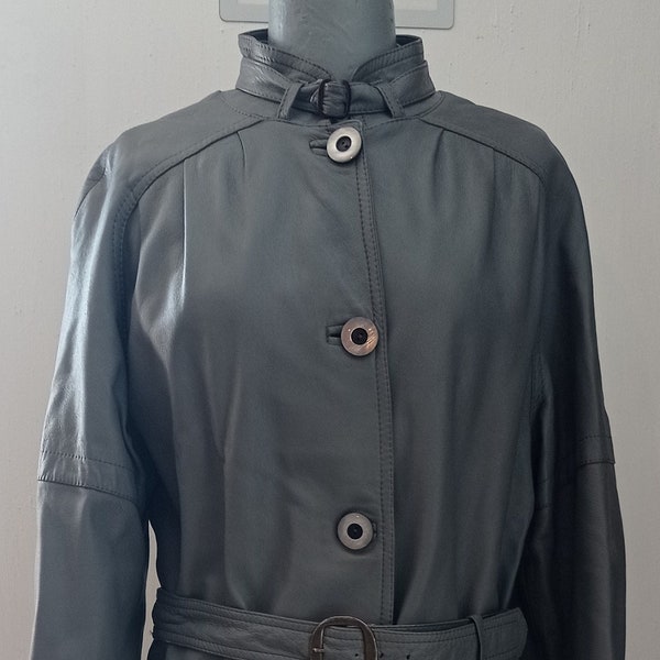 Manteau en cuir gris pour  femme  Gautrand Taille 44