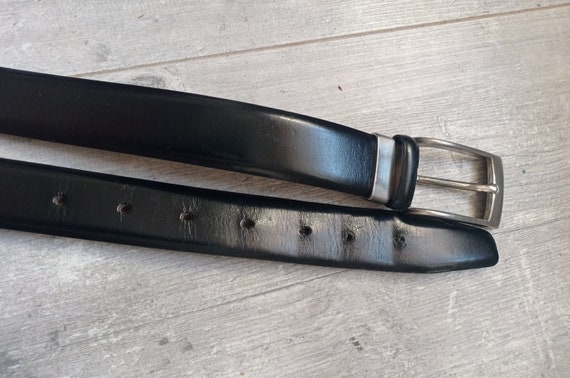Ceinture Boston Leather Cuir Noir Homme Taille 32 – Vintage USA, Résistant