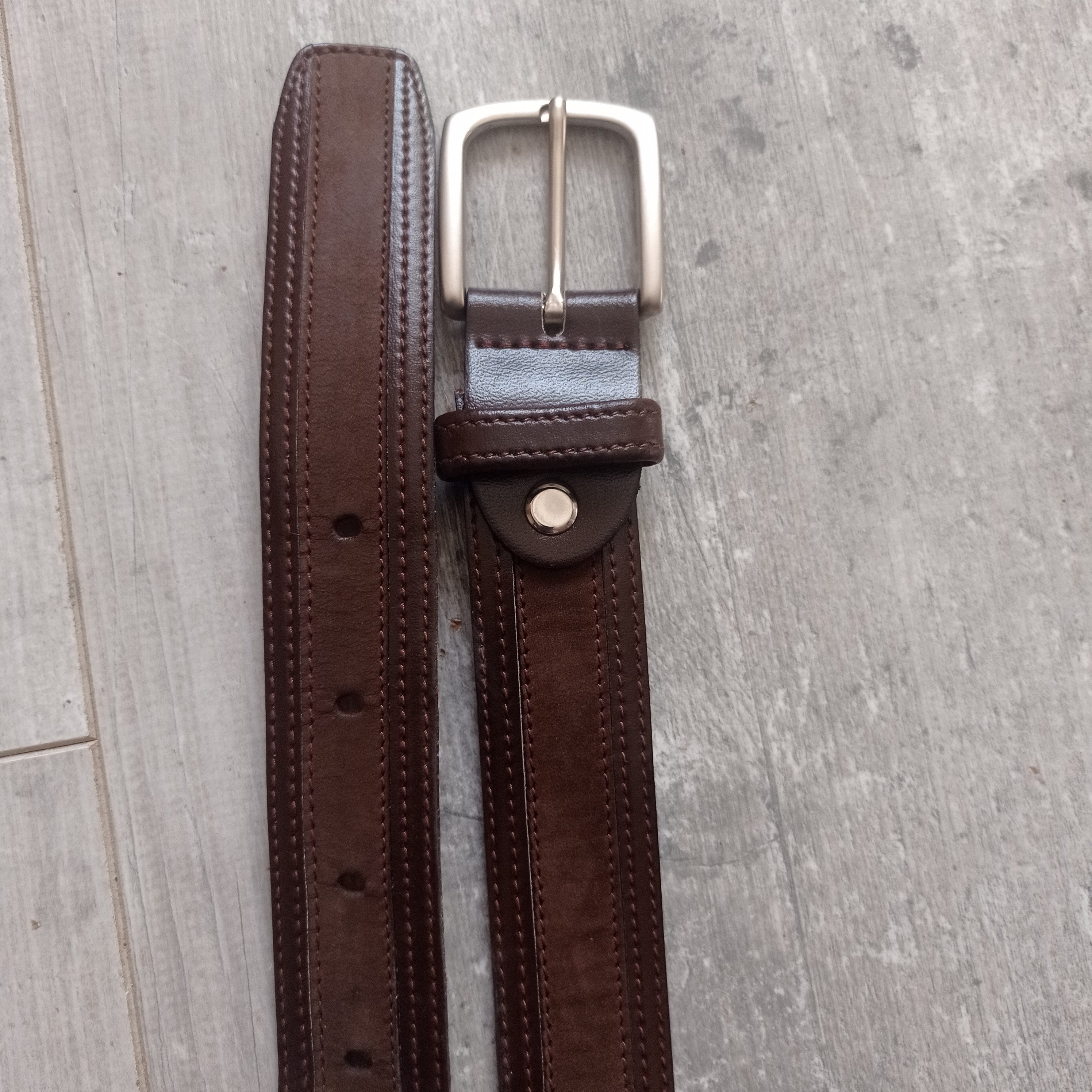 Douglas Two-tone Belt Made in France Brown Belt 111 Cm -  Israel