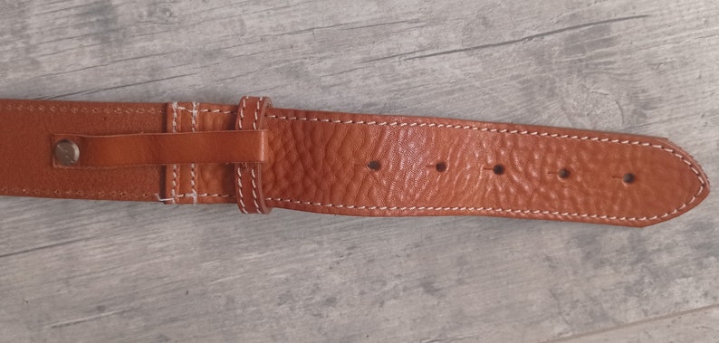 Vintage belt for women, men, brown leather, vintage belt CAROLL 81 to 87 cm image 10