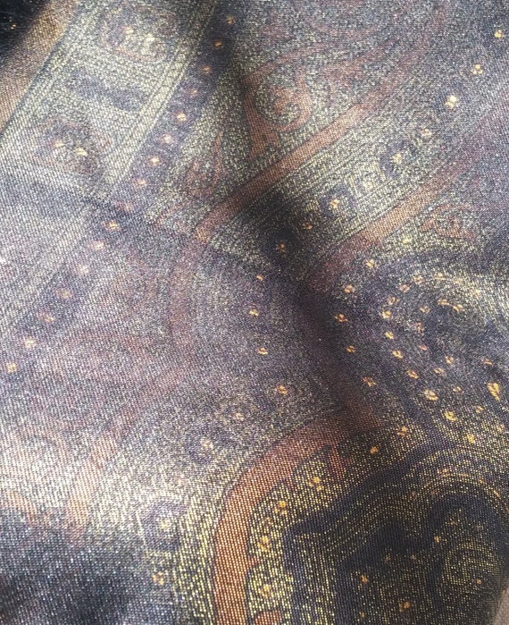 Vintage silk scarf lined with men's green lined,Me