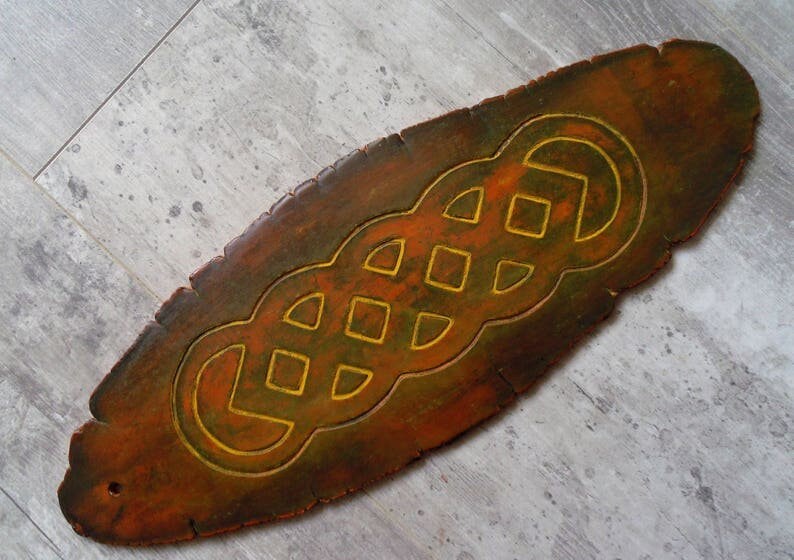 Tablette Argile Gravée Motif Celtique Signée Celte Ceramique Terre Sigillée