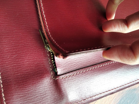 Porte document vintage rouge cuir année 60 sacoch… - image 3