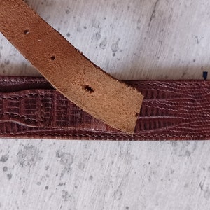 Cinturón vintage en piel gruesa marrón estampado serpiente rock cinturón marrón 103 cm imagen 6