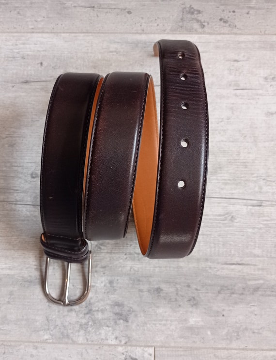 Ceinture vintage ceinturon homme cuir  marron Ralp