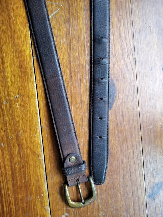 Brown leather belt for men Louis Féraud vintage belt - Gem