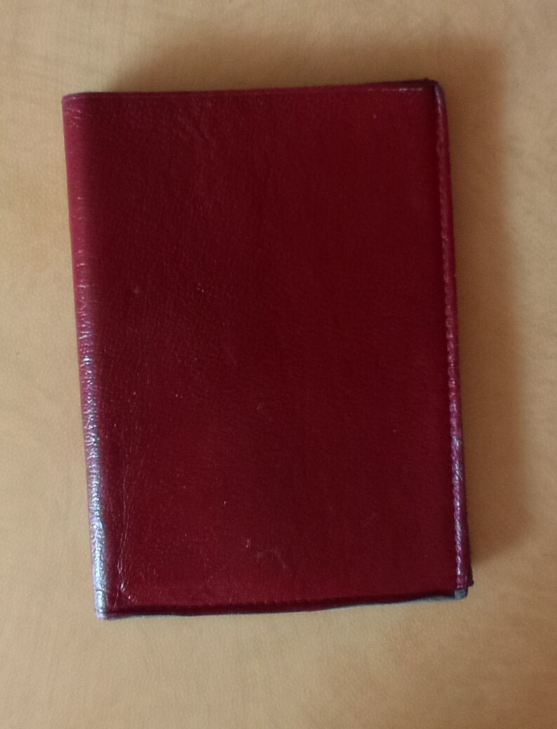 Vintage wallet with vintage card holder in red leather image 3