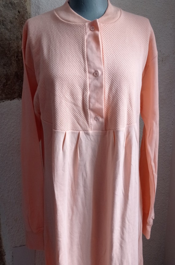 Vintage pink nightgown in combed cotton T 44-46 - image 3