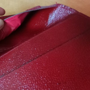 Vintage wallet with vintage card holder in red leather image 5
