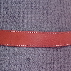 Vintage belt for women, men, brown leather, vintage belt CAROLL 81 to 87 cm image 3