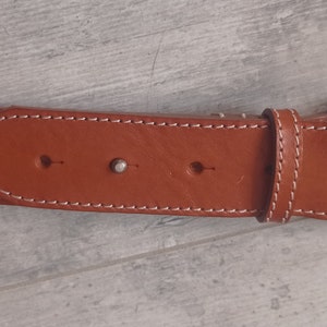 Vintage belt for women, men, brown leather, vintage belt CAROLL 81 to 87 cm image 8