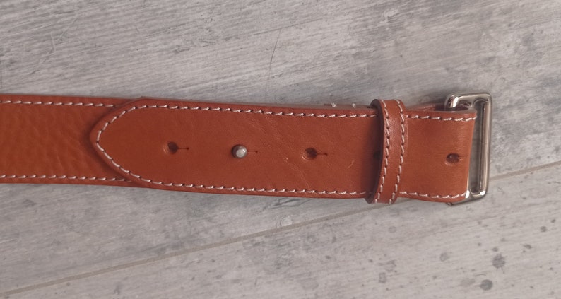 Vintage belt for women, men, brown leather, vintage belt CAROLL 81 to 87 cm image 8