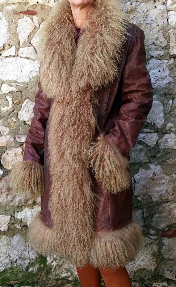 Vintage French coat René DERHY Fur vintage Hippie