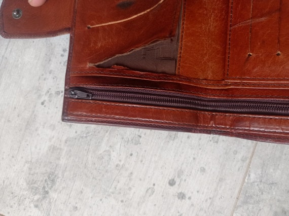 Porte monnaie vintage portefeuille en cuir et dai… - image 7