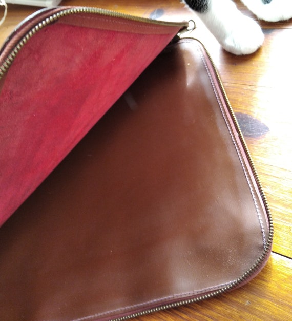 Porte document vintage rouge cuir année 60 sacoch… - image 7