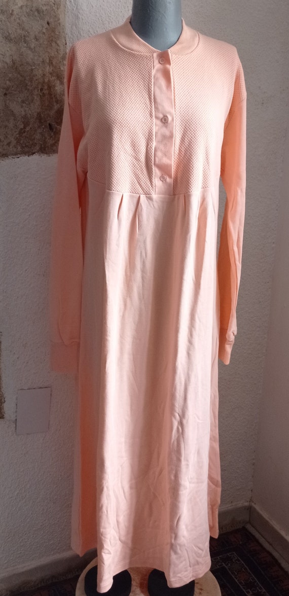 Vintage pink nightgown in combed cotton T 44-46 - image 1