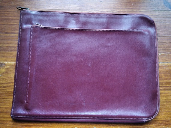 Porte document vintage rouge cuir année 60 sacoch… - image 1