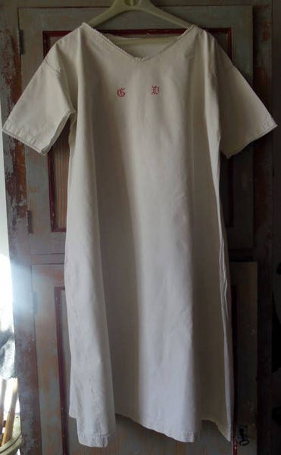 Monogrammed linen nightdress