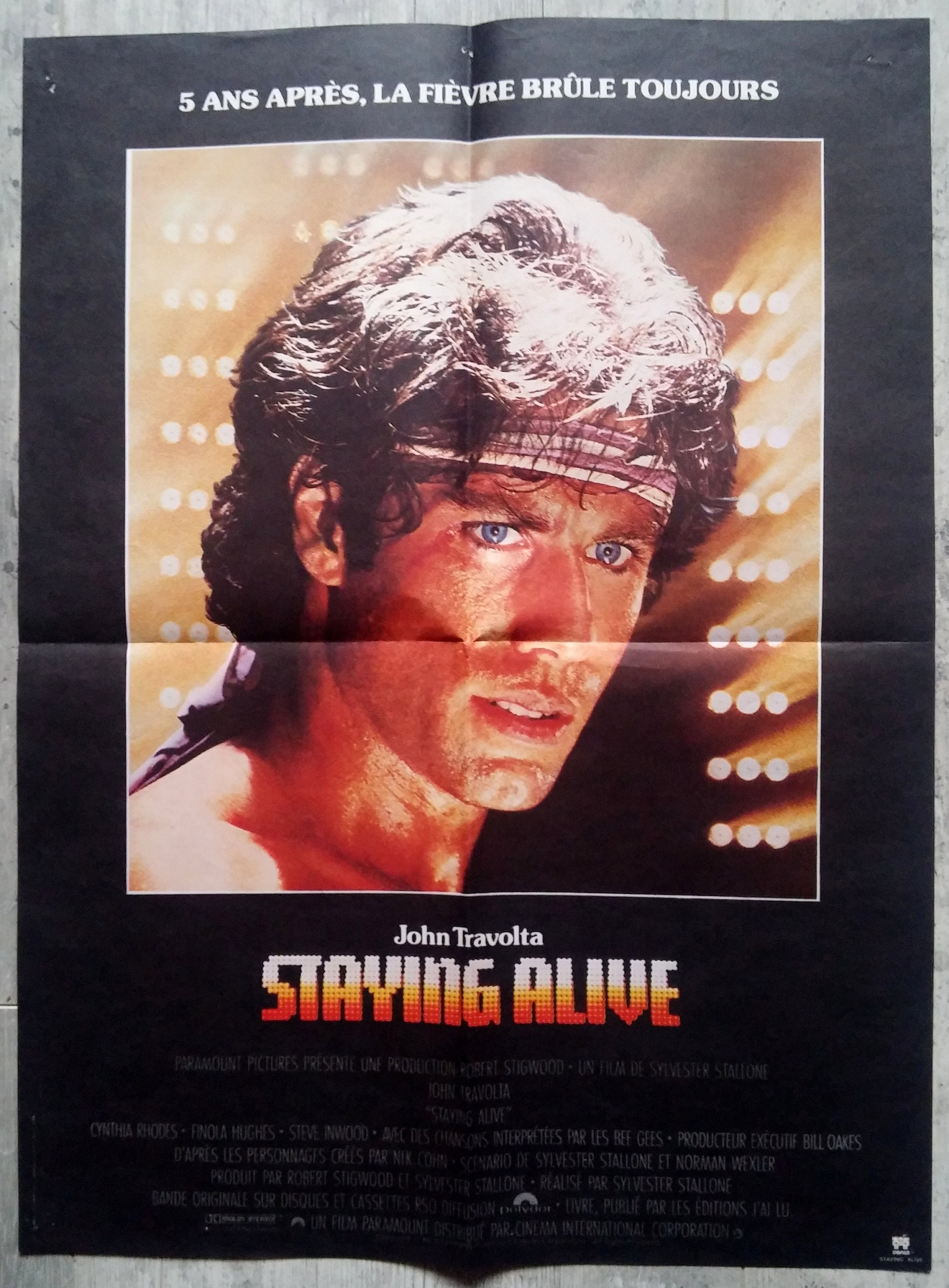 staying Alive 1983 Genuine French Poster Movie Travolta Affiche Film d'origine