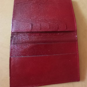 Vintage wallet with vintage card holder in red leather image 1