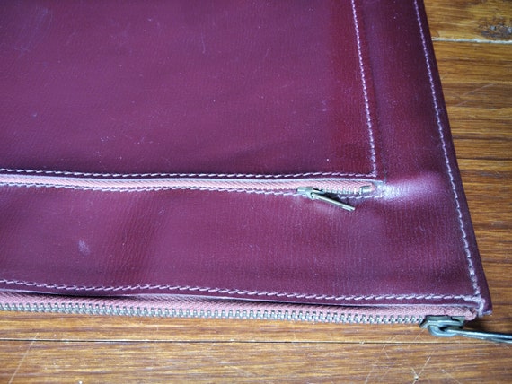 Porte document vintage rouge cuir année 60 sacoch… - image 5