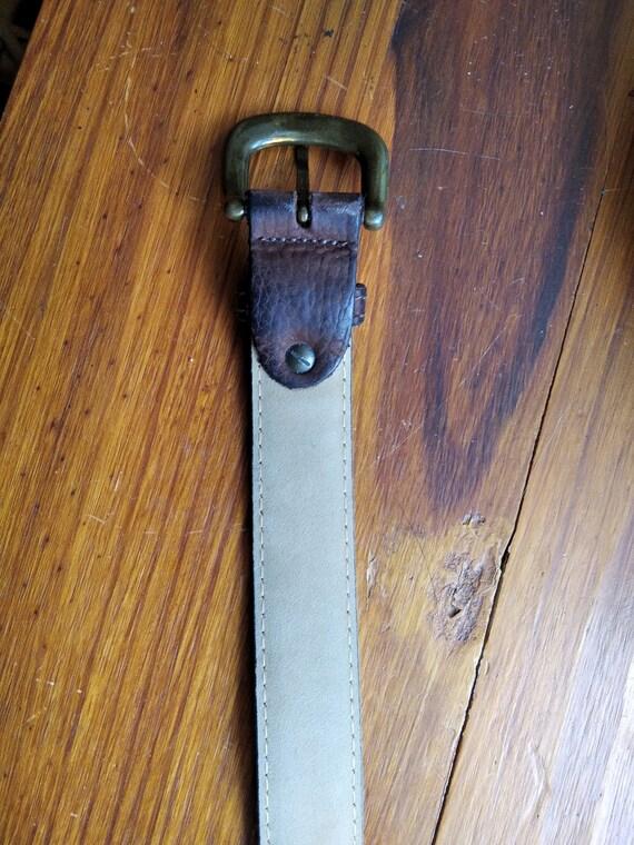 Brown leather belt for men Louis Féraud vintage belt - Gem