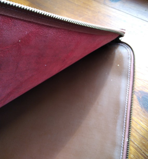 Porte document vintage rouge cuir année 60 sacoch… - image 8
