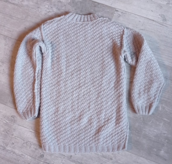 Pull vintage gris clair  Taille 34-36  fait main - image 8