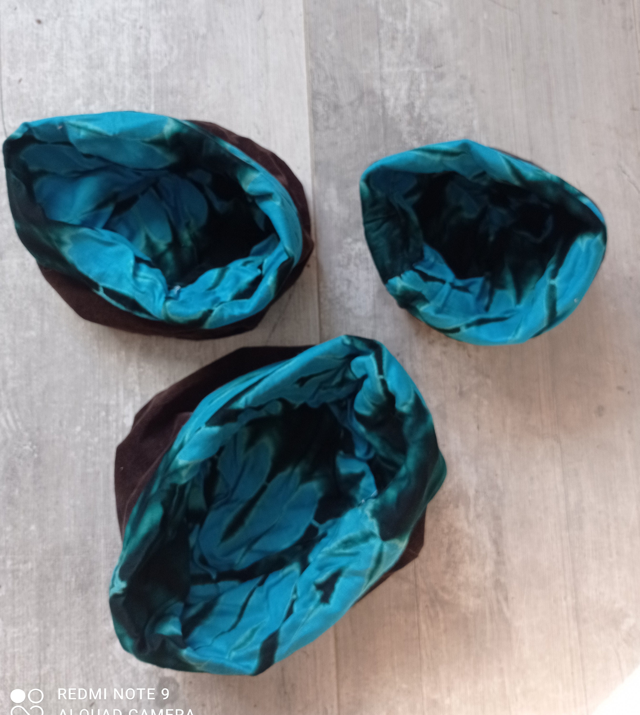 Pochettes Tie & Dye, Rangement Marron et Vert