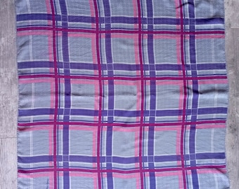 Pañuelo de seda vintage morado, gris y rosa