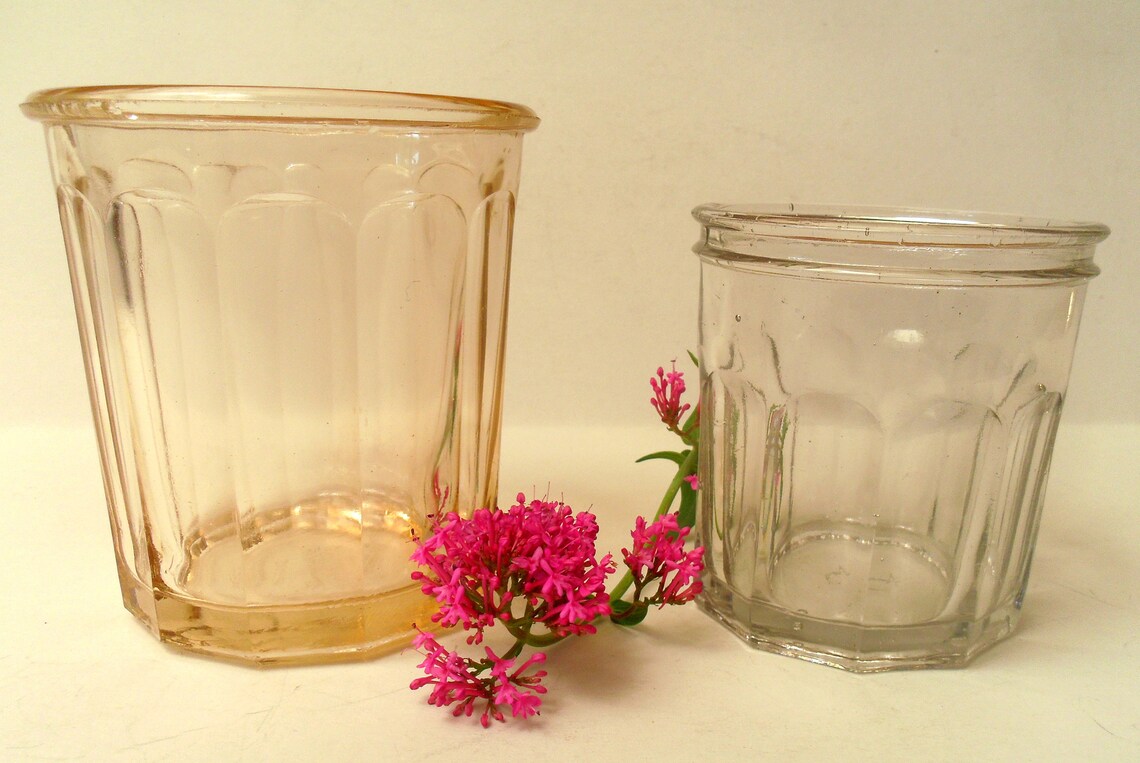 Two jam jars pink vintage Antique french jam jar glass Etsy