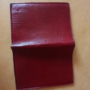 Vintage wallet with vintage card holder in red leather image 4