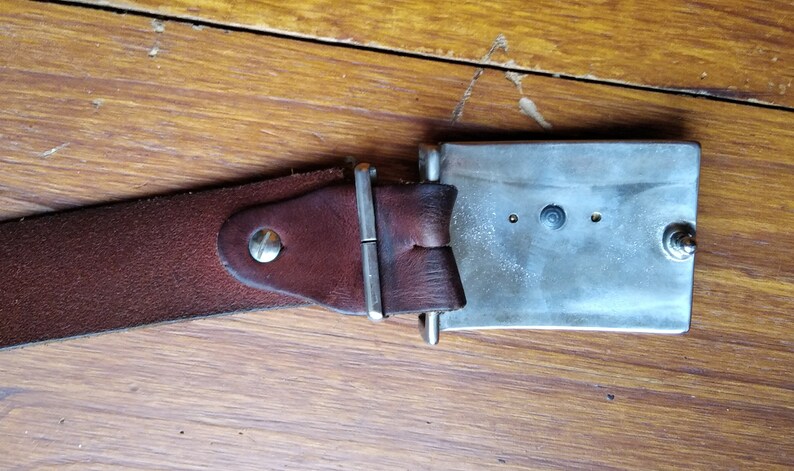 Vintage French leather man belt Ceinturon man full flower leather vintage belt,Versace buckle