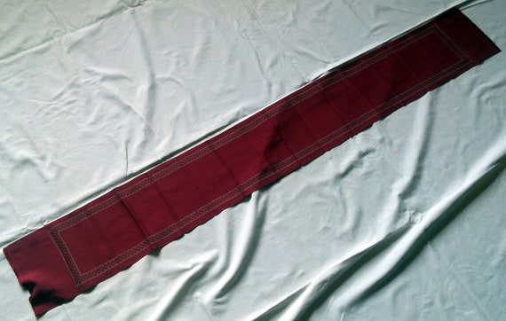Vintage silk scarf lined with burgundy men,Men's V
