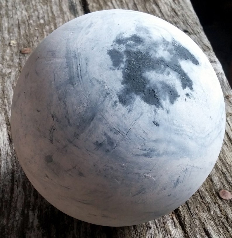 Sphère Terre Mêlée Paysage Bleu Blanc Céramique Globe Blue Coloured Ceramic
