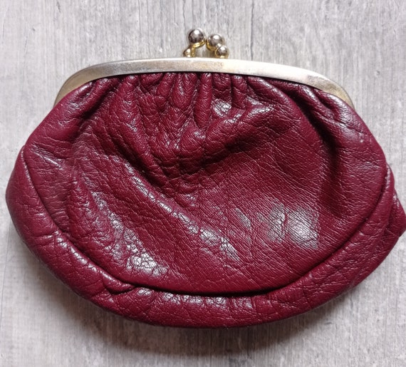 Porte monnaie vintage de grand mère à clip rouge … - image 2