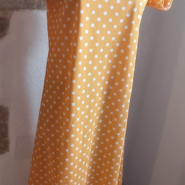 Chemise de nuit vintage nuisette déshabillé  orange 1970