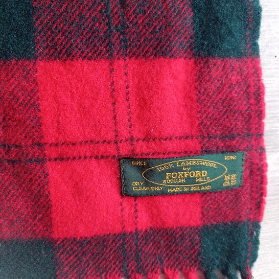 Écharpe pure laine  1980 vintage tartan rouge et … - image 4