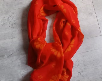 Large red and orange veil scarf