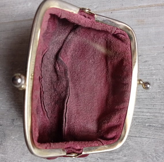 Porte monnaie vintage de grand mère à clip rouge … - image 4