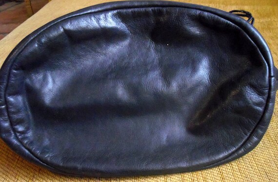 Sac à main ou épaule, vintage cuir noir, année 60 ,ma… - Gem